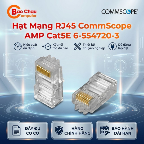 Hạt Mạng RJ45 CommScope AMP Cat5E 6-554720-3 - 100 Hạt