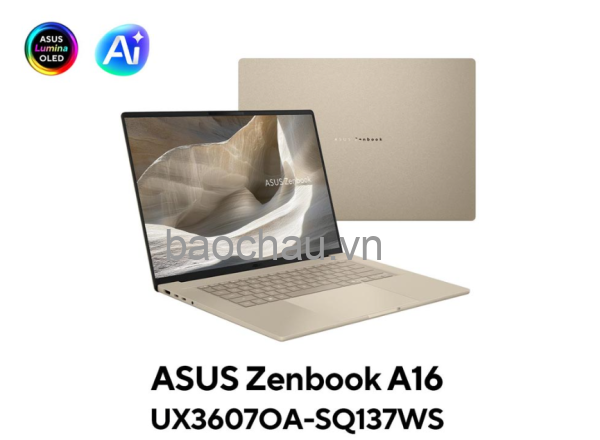 Laptop ASUS Zenbook A16 UX3607OA-SQ137WS (Snapdragon X2 Elite Extreme X2E94100 | Qualcomm Adreno | 16.0-inch 3K OLED | 24GB | 512GB | Windows 11 Home | Office | Be)
