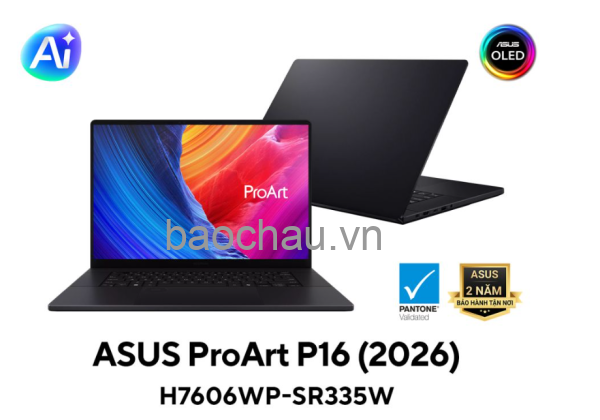 Laptop ASUS ProArt P16 H7606WP-SR335W (AMD Ryzen 9 HX 370 | RTX 5070 | 16 inch OLED 3K 120Hz cảm ứng | 64GB | 2TB | Win 11 | Đen)
