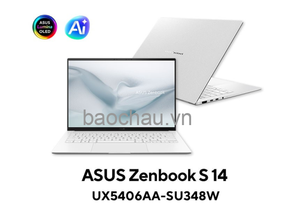 Laptop ASUS Zenbook S 14 UX5406AA-SU348W (Intel Core Ultra 9 386H | Intel Graphics | 14.0-inch 3K OLED Cảm ứng | 16GB | 512GB | Windows 11 | Trắng)