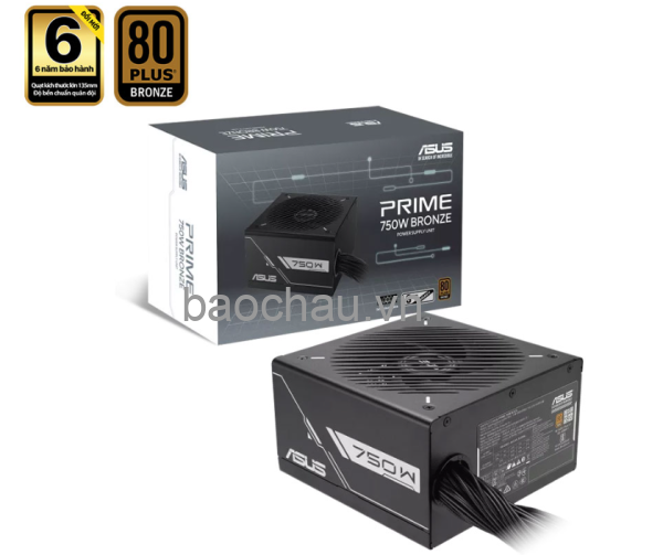 Nguồn máy tính ASUS PRIME 750B (750W, 80 Plus Bronze, Non-modular, 6 năm bảo hành)