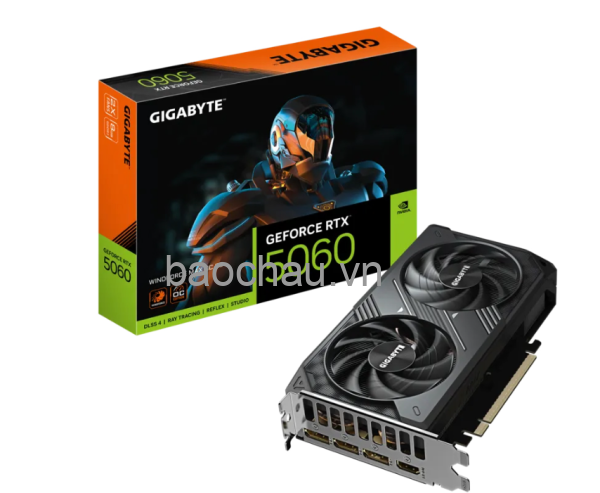 VGA Gigabyte RTX 5060 WINDFORCE MAX OC 8GB (N5060WF2MAX OC-8GD)