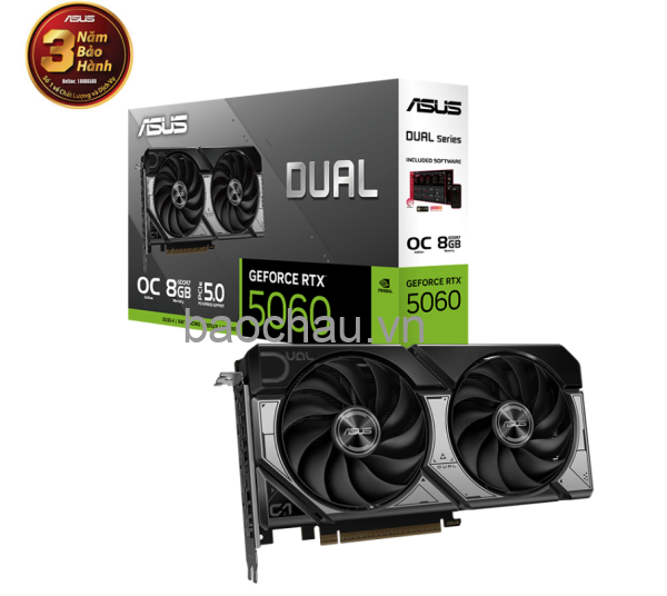 VGA ASUS Dual RTX 5060 8GB GDDR7 OC - A (DUAL-RTX5060-O8G-A)