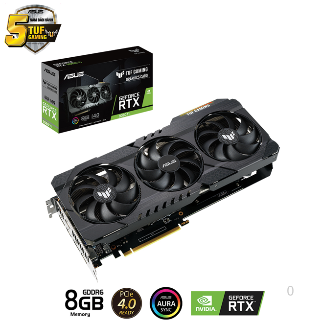 Card màn hình Asus TUF-RTX3060TI-8G-GAMING (NVIDIA Geforce/ 8Gb/ GDDR6)