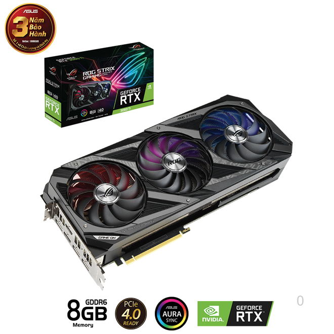Card màn hình Asus ROG-STRIX-RTX3060TI-8G-GAMING (NVIDIA Geforce/ 8Gb/ GDDR6)