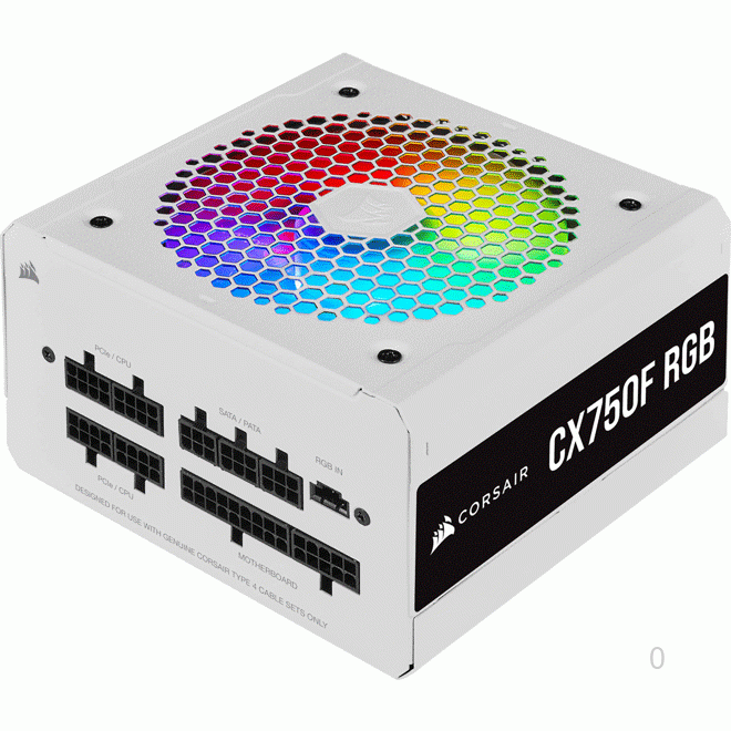 Nguồn Corsair CX750F RGB White Full Modul 750W - 80 Plus Bronze (CP-9020227-NA)