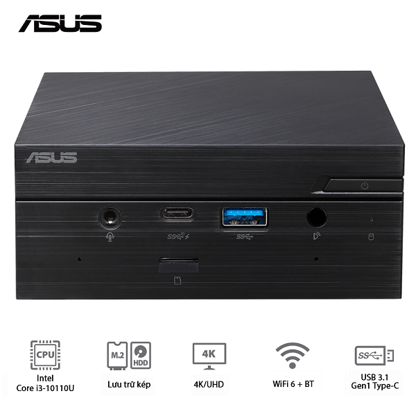 Máy tính để bàn mini Asus PN62S-BB3060MV (Core i3-10110U/Ram 2Gb/128Gb SSD/Win10)