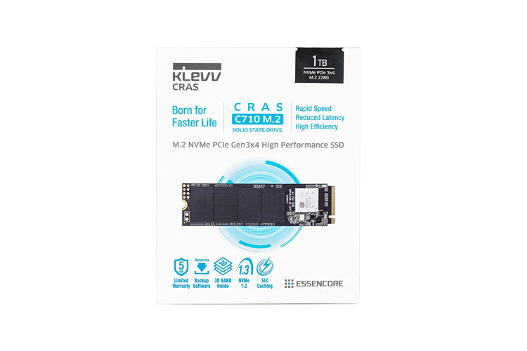 Ổ SSD KLEVV CRAS C710 1Tb PCIe NVMe Gen 3.0x4 M2.2280 (đọc: 2100MBps /ghi: 1650MBps)