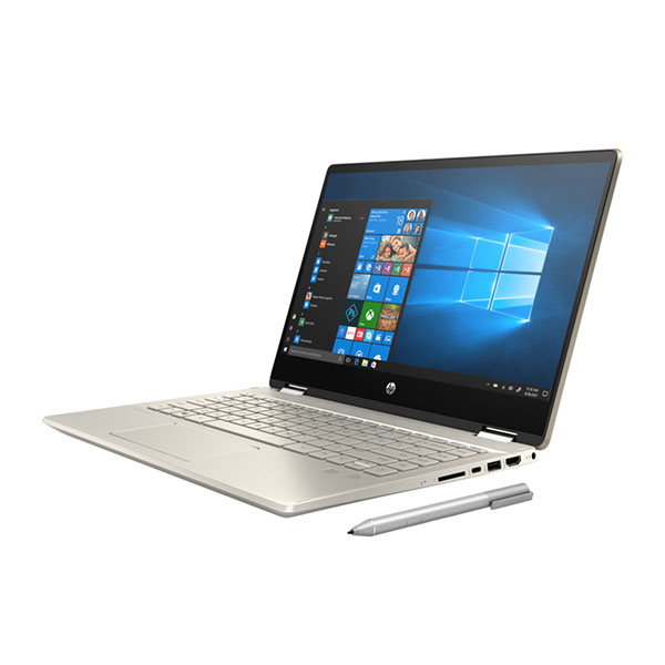 Laptop HP Pavilion x360 14-dw0060TU 195M8PA (Core i3-1005G1/4GB/256GB SSD/14FHD TouchScreen/VGA ON/Win10+Office Home & Student/Gold/Pen)