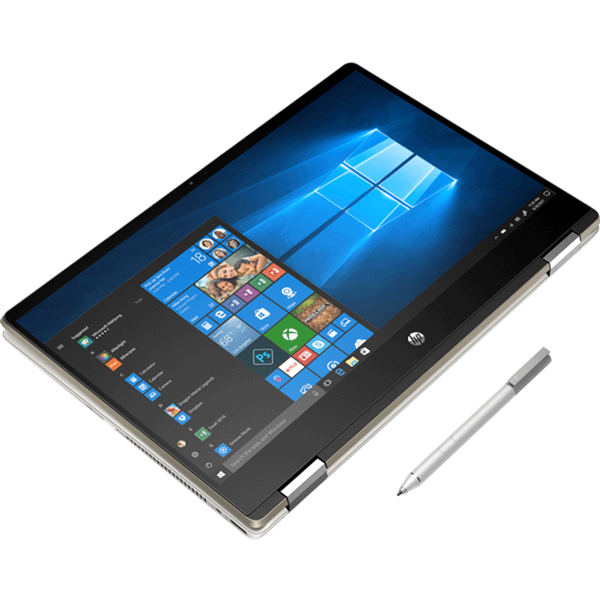 Laptop HP Pavilion x360 14-dw0060TU 195M8PA (Core i3-1005G1/4GB/256GB SSD/14FHD TouchScreen/VGA ON/Win10+Office Home & Student/Gold/Pen)