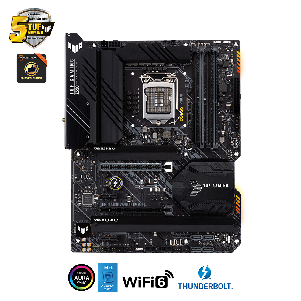 Main Asus TUF Gaming Z590-PLUS WIFI (Chipset Intel Z590/ Socket LGA1200/ VGA onboard/ATX)