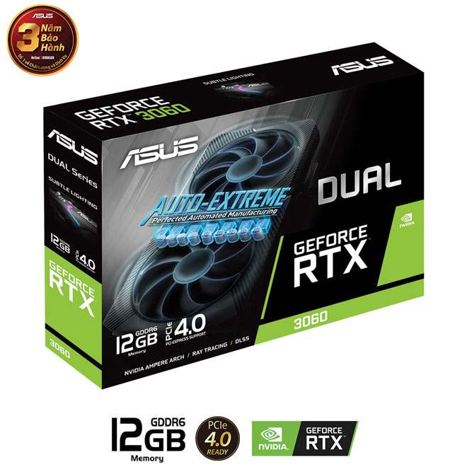 Card màn hình Asus DUAL-RTX3060-12G (NVIDIA Geforce/ 12Gb/ GDDR6)
