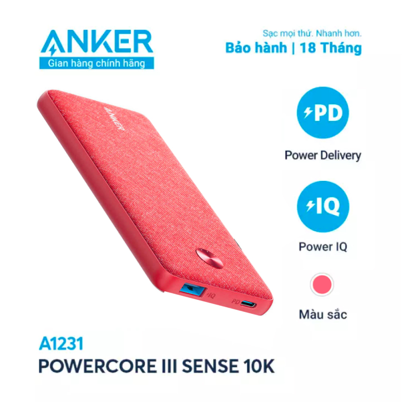 Pin dự phòng Anker Powercore III Sense 10000mAh PD A1231H