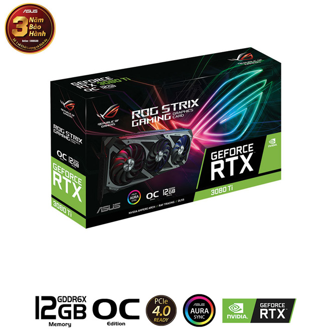Card màn hình ASUS ROG-STRIX-RTX3080TI-O12G-GAMING (NVIDIA Geforce/ 12Gb/ GDDR6X/ 384Bit)
