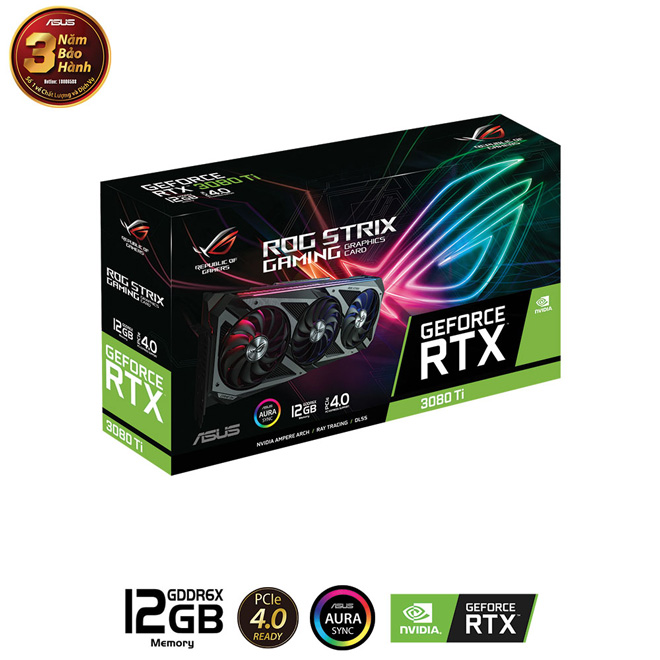 Card màn hình ASUS ROG-STRIX-RTX3080TI-12G-GAMING (NVIDIA Geforce/ 12Gb/ GDDR6X/ 384Bit)