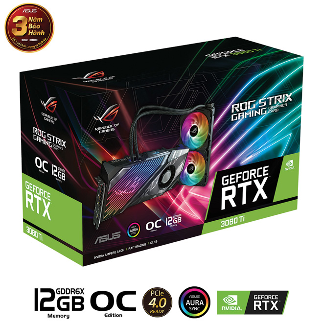 Card màn hình ASUS ROG-STRIX-LC-RTX3080TI-O12G-GAMING (NVIDIA Geforce/ 12Gb/ GDDR6X/ 384Bit)