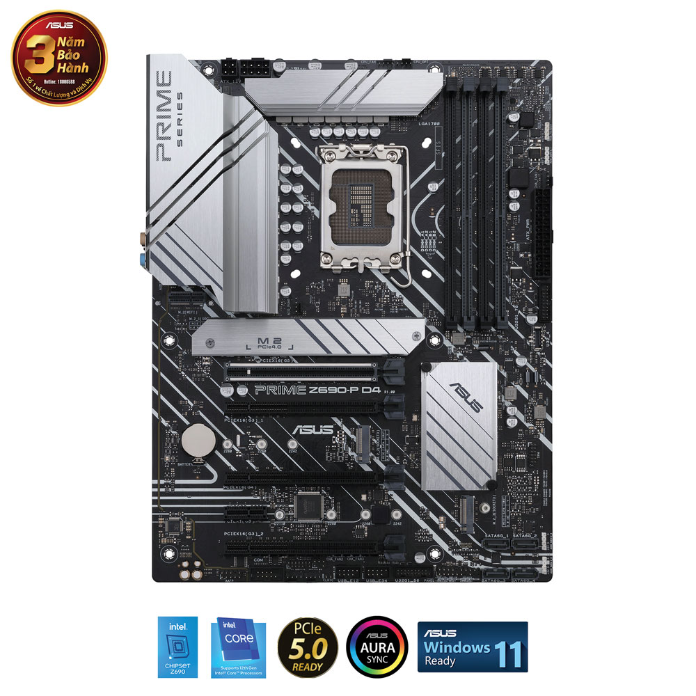 Main Asus PRIME Z690-P D4-CSM (Chipset Intel Z690/ Socket LGA1700/ VGA onboard/ATX)