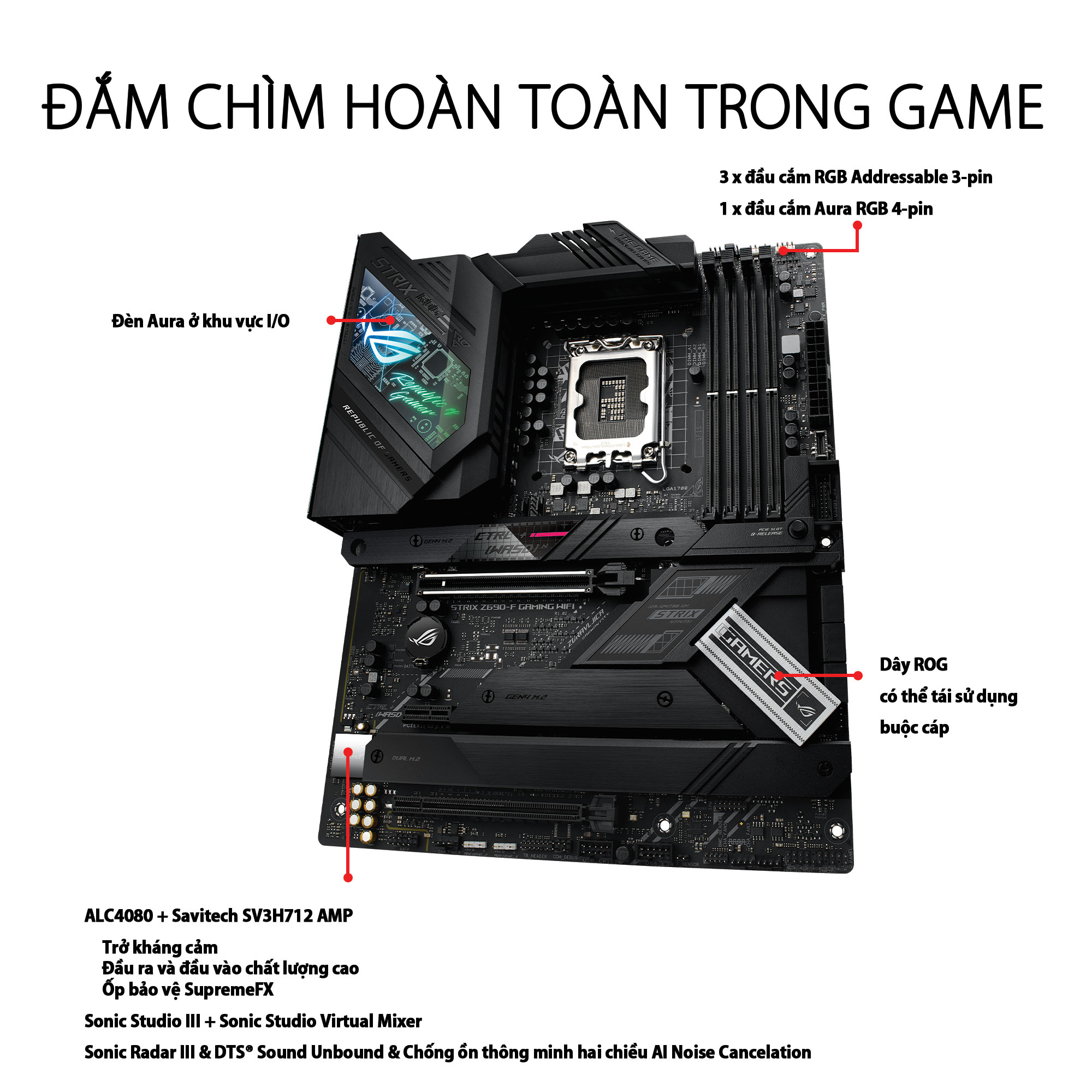 Main Asus ROG STRIX Z690-F GAMING WIFI (Chipset Intel Z690/ Socket LGA1700/ VGA onboard/ATX)