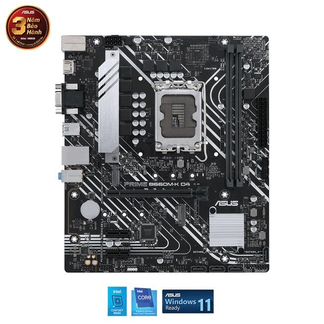 Main Asus PRIME B660M-K D4 (Chipset Intel B660/ Socket LGA1700/ VGA onboard/mATX)