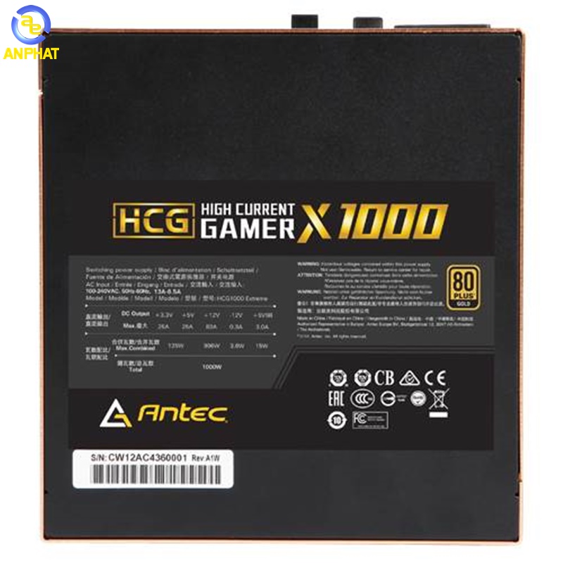 Nguồn Antec HCG 1000 EXTREME 1000W -80 Plus Gold