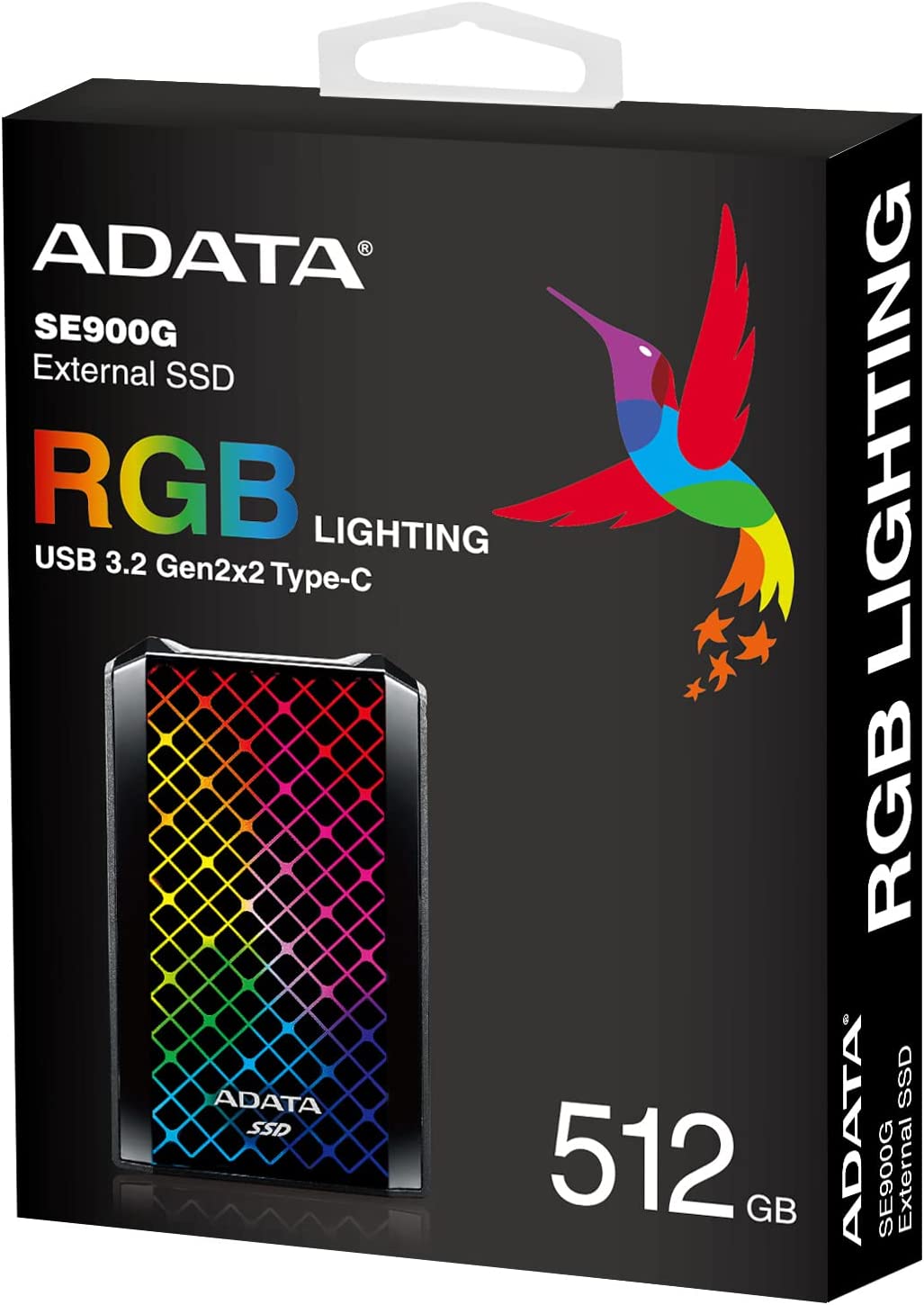 Ổ cứng di động SSD ADATA RGB SE900 512GB USB3.2 Gen2x2 Type-C