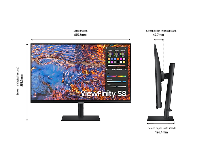 Màn hình máy tính Samsung ViewFinity S8 LS27B800PXEXXV (27in/4k/IPS/60Hz/USB-C/RJ45)