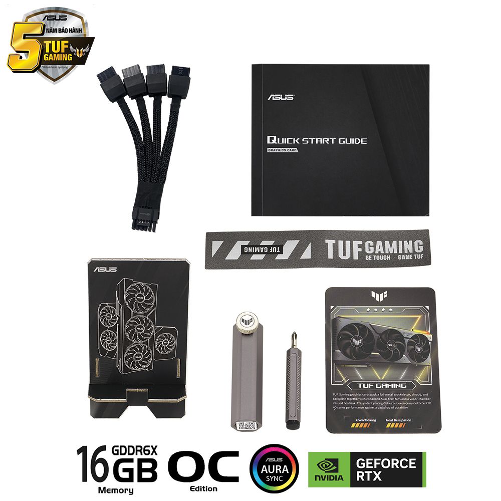 Card màn hình ASUS TUF RTX 4080 16GB OC Gaming(4080/16Gb Gddr6x/OC/Aurasync)