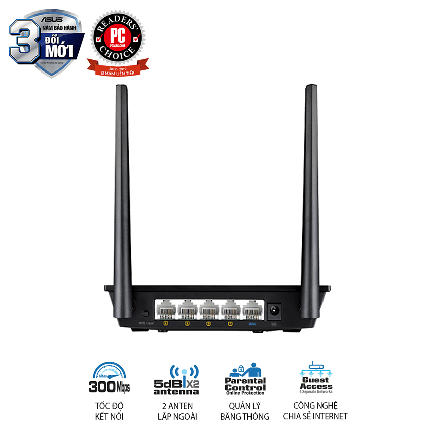 Bộ phát wifi ASUS RT-N12+ Wireless N300Mbps