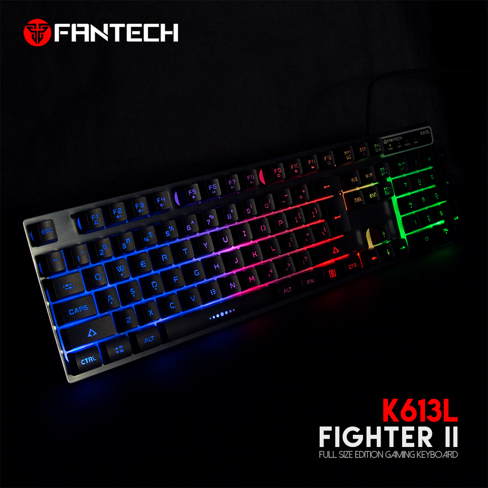 Bàn Phím Gaming Có Dây Full-sized Fantech K613L FIGHTER II Backlit 3 Chế Độ LED 19 Phím Anti Ghosting