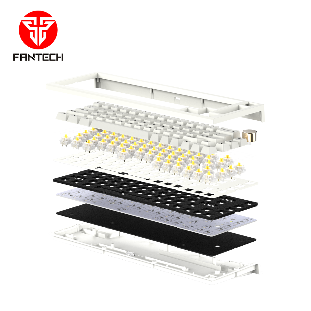 Bàn phím cơ custom FANTECH MK858 MAXFIT67 LED RGB Tháo lắp hotswap(White/Black,swWhite/Brown/Yellow)