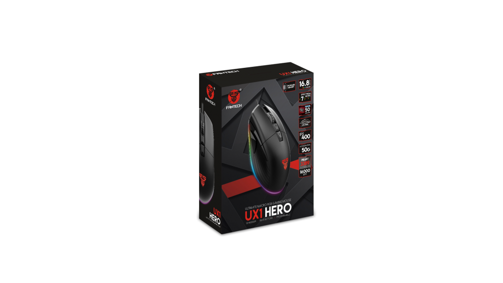 Chuột Gaming Có Dây Fantech UX1 HERO 16000DPI LED RGB 16,8 Triệu Màu 8 Phím Macro 