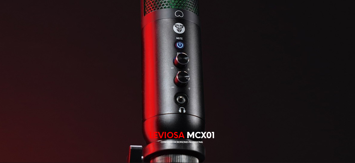 Bộ Micro thu âm livestream chuyên nghiệp Fantech MCX01 LEVIOSA LED RGB âm thanh chất lượng cao - Hàng chính hãng