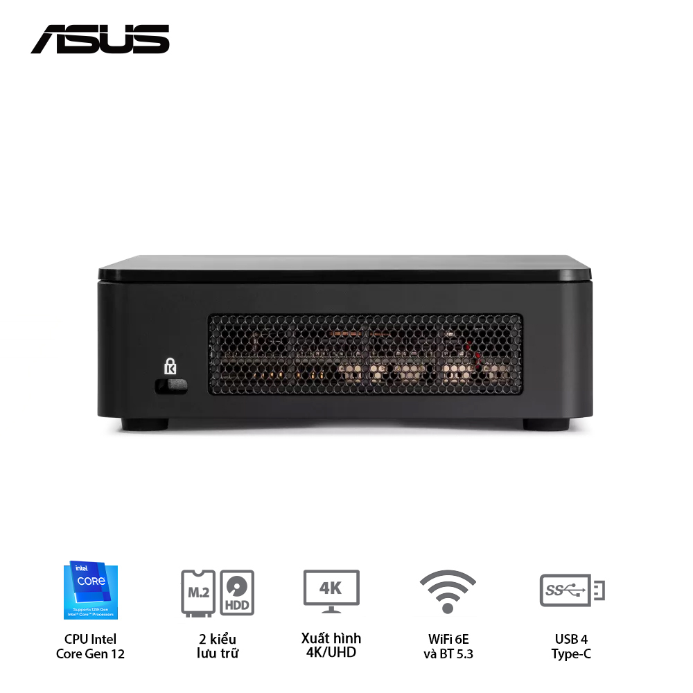 BỘ MINI PC ASUS INTEL NUC12 PRO TALL NUC12WSHI7 ( I7-1260P/ 2XDDR4-3200 / 3XNVME, SATA/ 2X HDMI 2.1/2X DP 1.4A ) 90AB2WSH-MR8100
