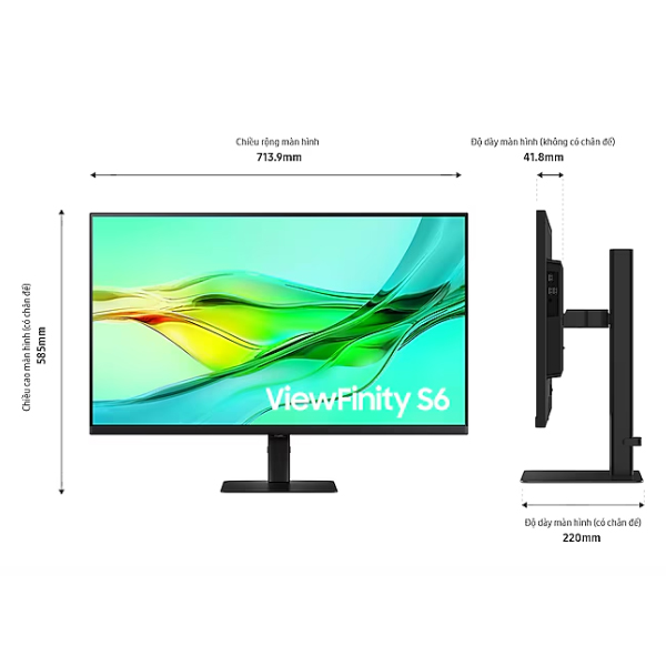 Màn Hình SAMSUNG ViewFinity S6 S60UD LS32D604UAEXXV (32 inch - 2K - IPS - 5ms - 100Hz)