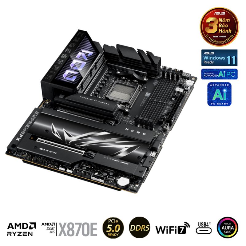 Mainboard ASUS ROG CROSSHAIR X870E HERO (AMD X870E, Socket AM5, ATX, 4 x RAM DDR5)