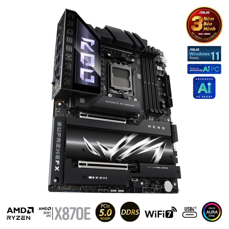 Mainboard ASUS ROG CROSSHAIR X870E HERO (AMD X870E, Socket AM5, ATX, 4 x RAM DDR5)