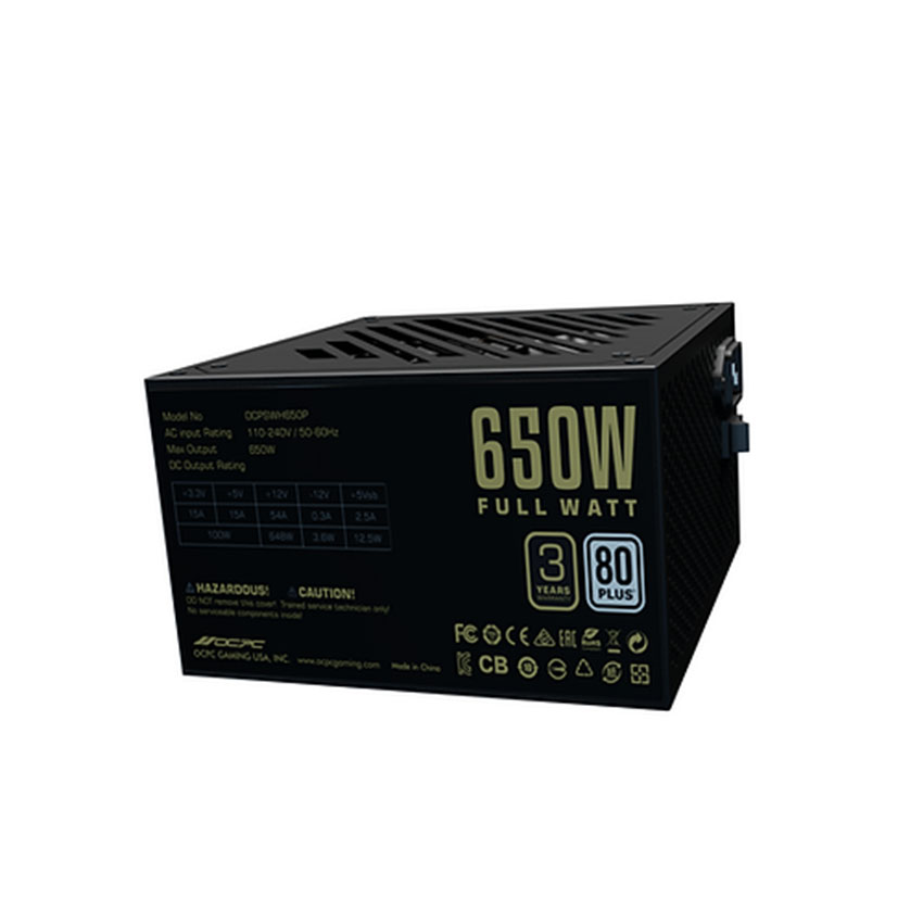 Nguồn máy tính OCPC ENERGIA WH650 650W (80+ White/cáp dẹt)