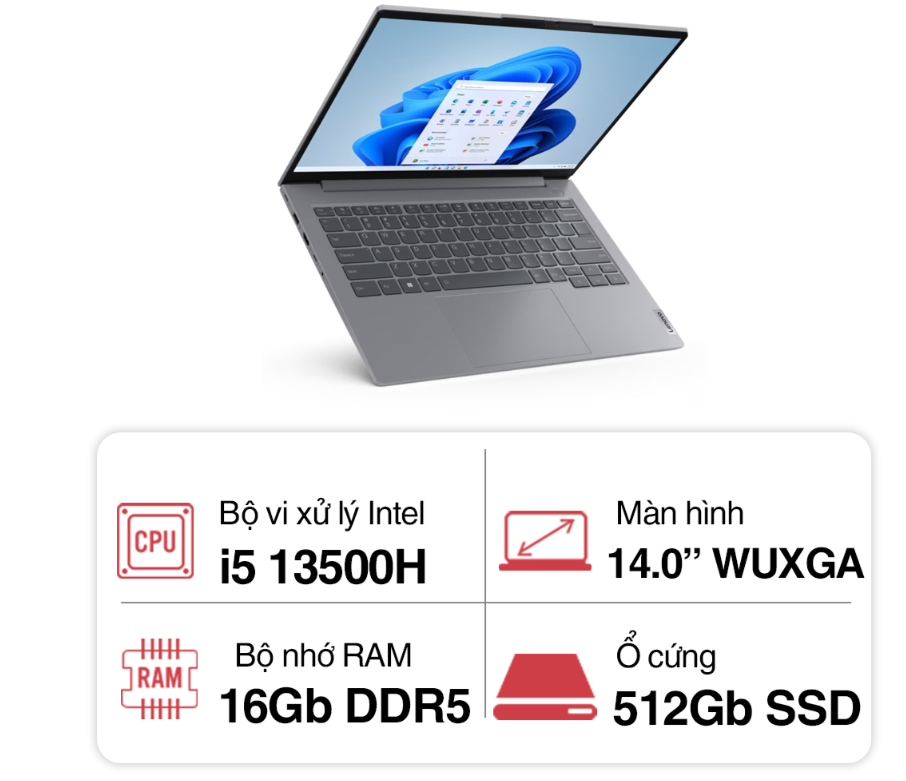 Laptop Lenovo ThinkBook 14 G6 IRL (i5 13500H/ 16GB/ 512GB SSD/ 14 inch WUXGA/ Win11/ Grey/ Vỏ nhôm/ 2Y)