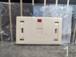 Mặt nạ 1 port Faceplate COMMSCOPE 272368-1 (hình chữ nhật, 1 cổng có nắp che, màu hạnh nhân mặt đơn commscope chính hãng)