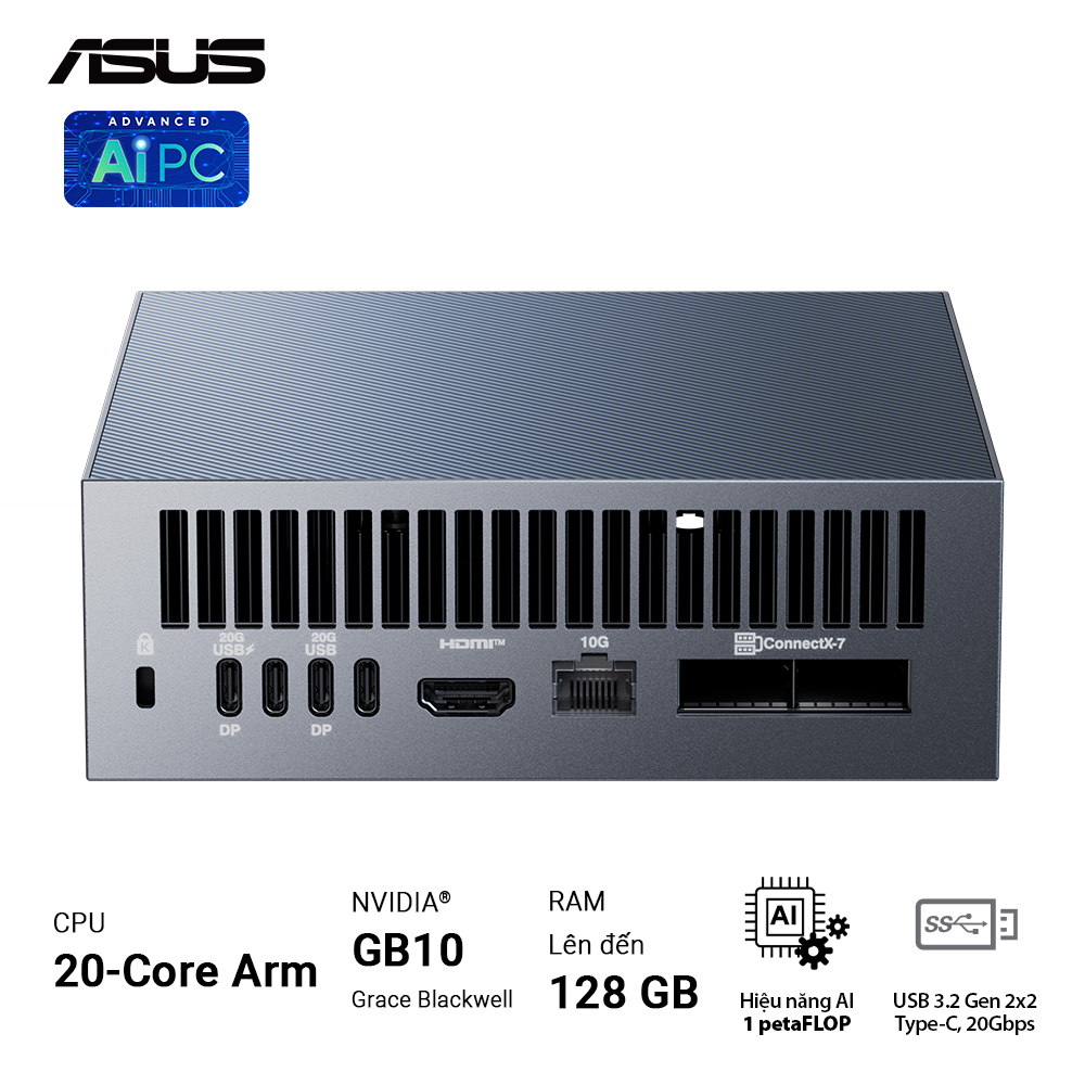 Mini PC AI Asus Ascent GX10 GX10 (Nvidia GB10 | 128 GB RAM |1TB M.2 NVMe SSD)