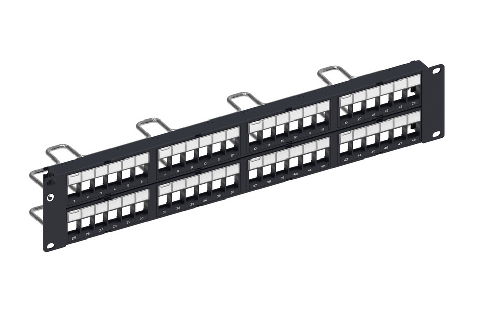 Patch Panel Kèm Nhân Commscope 760237041 + 9-1375191-2  (48 Port | 2U CAT5E)
