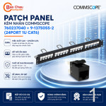 Patch Panel Kèm Nhân Commscope 760237040 + 9-1375055-2 (24Port 1U Cat6)