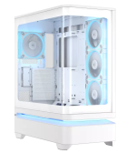 Vỏ case máy tính ASUS PRIME AP304 TG màu trắng (ATX, hỗ trợ VGA 420mm và tản nhiệt 360mm, bản kính cường lực)
